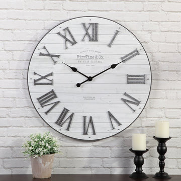 Uslands Oversized Round White 27" Wall Clock